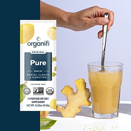 Organifi: Pure Smart Packs - Organic Brain and Immunity Support - Revitalizes Daily Mental Focus - Lemon Flavor, 3 Pack|B07JGJBT14