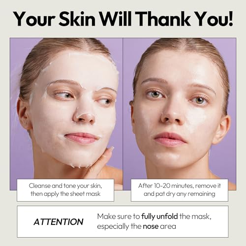 LAPCOS Collagen Sheet Mask, Firming Daily Face Mask with Collagen Peptides for Anti-Aging, Helps to Minimize Wrinkles, Restores Skin Elasticity & Firmness, Hydrating, Korean Beauty, 5-Pack|B07DN4H67T