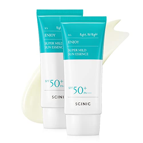 SCINIC Enjoy Super Mild Sun Essence 2 Set SPF50+ PA++++ 1.69 fl oz(50ml) | A Lightweight Hydrating Sun Essence That leaves No Sticky Feeling | Korean Skincare|B0BZCDC1ZG