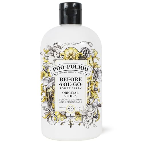 Poo-Pourri Before-You-Go Toilet Spray Refill, Original Citrus, 16 Fl Oz, Up to 800 Uses, Bathroom Odor Deodorizer with Essential Oils for Home or Work, Lemon, Bergamot and Lemongrass Scent|B0071B09Y8