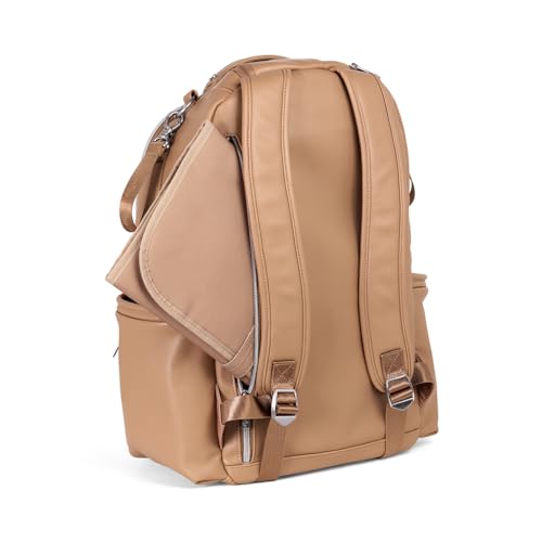 Itzy Ritzy Diaper Bag Backpack – Large Capacity Boss Plus Baby Backpack Diaper Bag Featuring 19 Pockets, Changing Pad, Stroller Clips, and Comfortable Straps (Chai)|B0CRZTF3HV