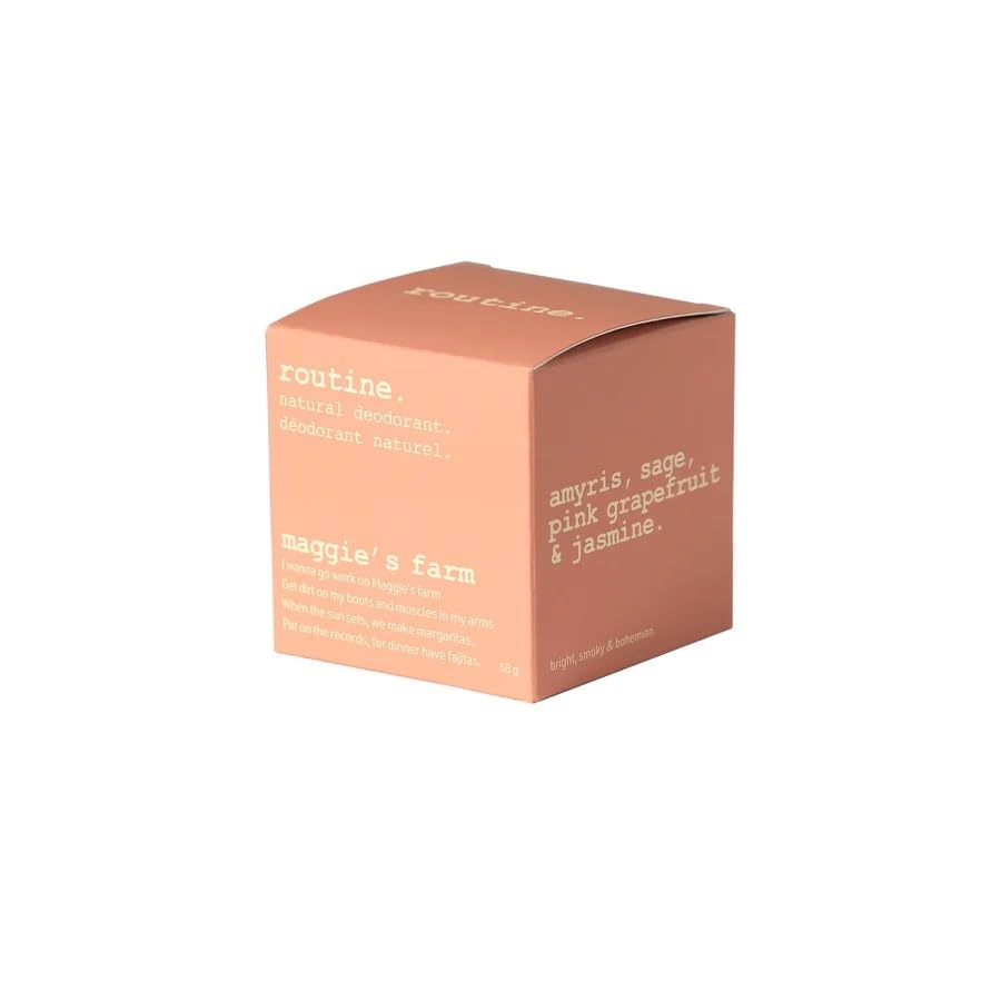 Routine. Natural and Aluminum Free Deodorant (2 Fluid Oz.) for Women and Men | Maggie's Farm | Amyris, Pink Grapefruit, Sage & Jasmine (Cream Jar Formula)|B0193WSJ3K
