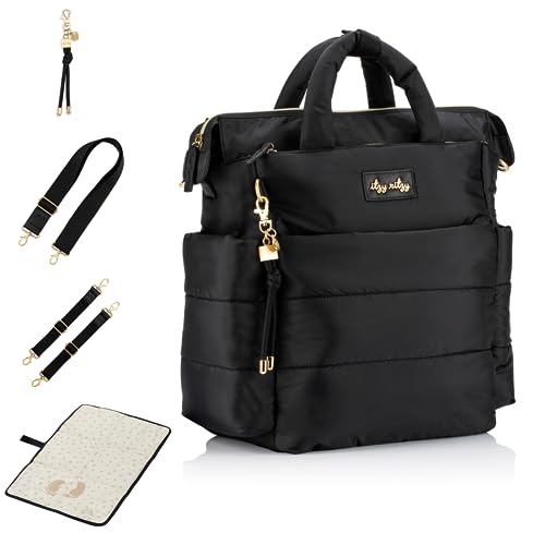 Itzy Ritzy Dream Convertible Diaper Bag Tote Backpack - Baby Diaper Bag with 14 Pockets, Changing Pad & More (Midnight Black)|B08ZTMR36W