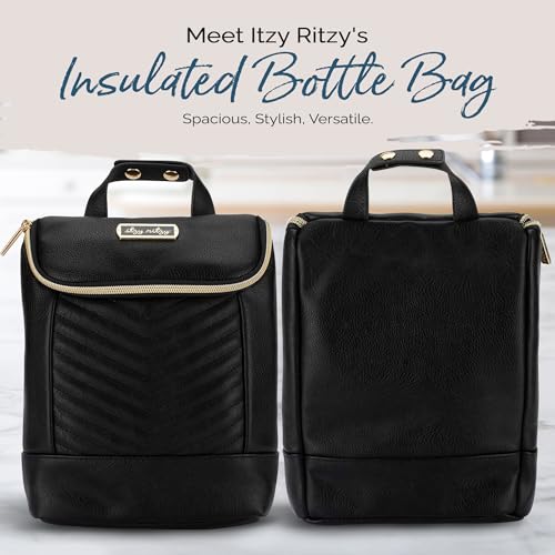 Itzy Ritzy Insulated Bottle Bag – Keeps Bottles Warm or Cool - Holds 3 Bottles and Features Interior Pocket For Ice Pack (Not Included), Jetsetter|B08SF4FKPS