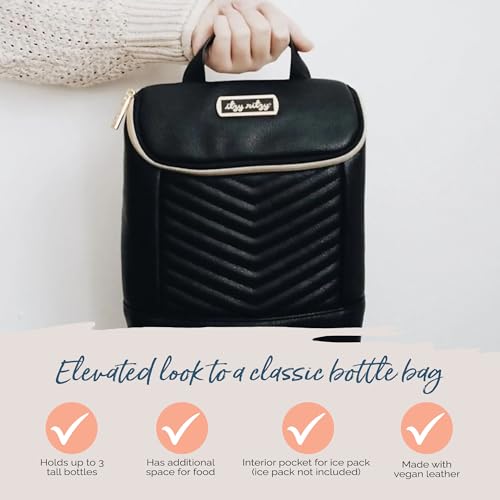 Itzy Ritzy Insulated Bottle Bag – Keeps Bottles Warm or Cool - Holds 3 Bottles and Features Interior Pocket For Ice Pack (Not Included), Jetsetter|B08SF4FKPS