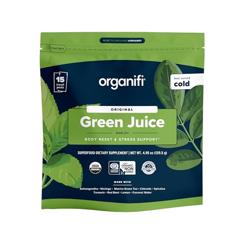 Organifi: GO Packs - Green Juice - Organic Superfood Supplement Powder - 15 Travel Packs - Organic Vegan Greens - Hydrates and Revitalizes|B09C2V8QTS