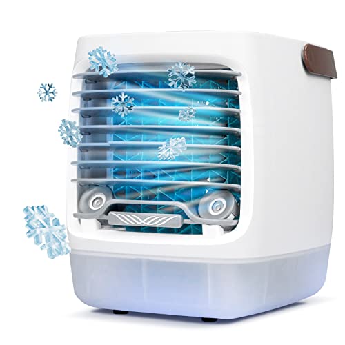 ChillWell 2.0 Evaporative Air Cooler for Room - 4-Speed Mini Portable Swamp Coolers with Humidifier | Indoor Personal Cooling Unit In Bedroom, Home Office, and Camping | USB- Rechargeable, Easy Setup|B0C5F6MV52