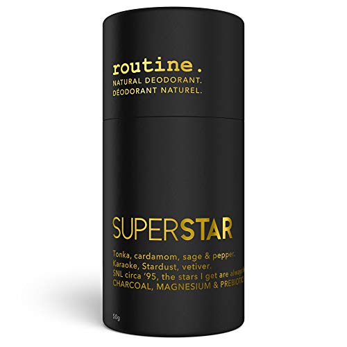 ROUTINE Natural Deodorant Stick for Women and Men - 50g | Antiperspirant Deodorant for Sensitive Skin | Activated Charcoal, Magnesium, and Prebiotics | Aluminum Free Deodorant – Superstar|B08NN8MH7X
