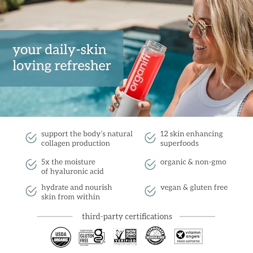 Organifi Glow - Vegan Collagen Powder for Women - Organic Flavored Water Ingredient, 30 Servings|B07T5X711M