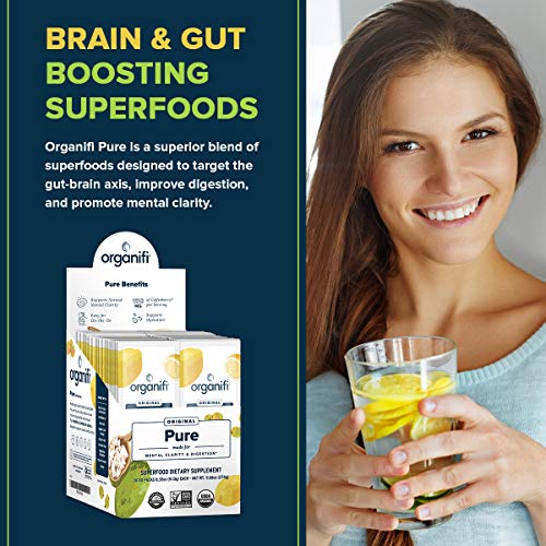 Organifi: Pure Smart Packs - Organic Brain and Immunity Support - Revitalizes Daily Mental Focus - Lemon Flavor, 3 Pack|B07JGJBT14