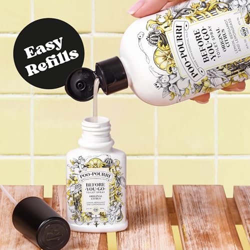 Poo-Pourri Before-You-Go Toilet Spray Refill, Original Citrus, 16 Fl Oz, Up to 800 Uses, Bathroom Odor Deodorizer with Essential Oils for Home or Work, Lemon, Bergamot and Lemongrass Scent|B0071B09Y8