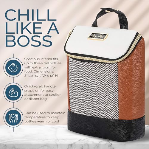 Itzy Ritzy Insulated Bottle Bag – Keeps Bottles Warm or Cool - Holds 3 Bottles & Features Interior Pocket For Ice Pack (Not Included), Coffee and Cream|B08SFHTP2C