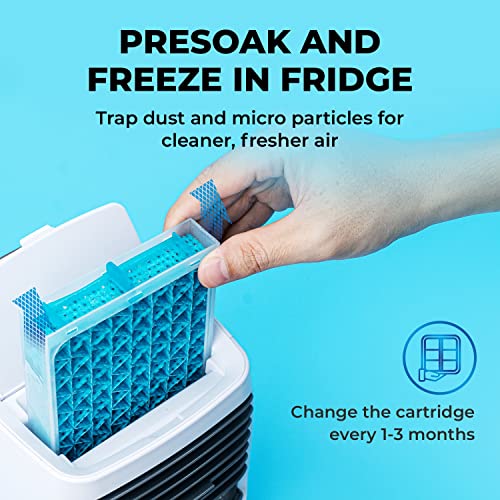 ChillWell 2.0 Evaporative Air Cooler for Room - 4-Speed Mini Portable Swamp Coolers with Humidifier | Indoor Personal Cooling Unit In Bedroom, Home Office, and Camping | USB- Rechargeable, Easy Setup|B0C5F6MV52