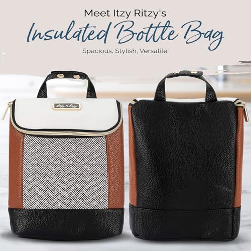 Itzy Ritzy Insulated Bottle Bag – Keeps Bottles Warm or Cool - Holds 3 Bottles & Features Interior Pocket For Ice Pack (Not Included), Coffee and Cream|B08SFHTP2C