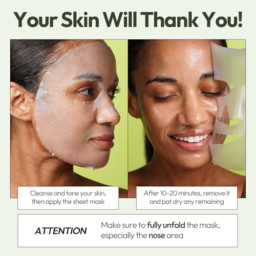 LAPCOS Aloe Sheet Mask, Daily Face Mask with Cucumber and Aloe Gel to Calm and Moisturize Skin, Korean Beauty Favorite, 5-Pack|B07JMTMHGS