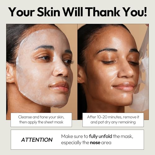 LAPCOS Honey Sheet Mask, Daily Face Mask with Hyaluronic Acid and Antioxidants to Hydrate and Tighten Dry Skin, Korean Beauty Favorite, 5-Pack|B07J4X9C51