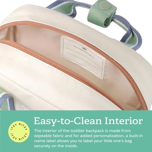 Itzy Ritzy Toddler Backpack - Daycare Bag - Features Adjustable Shoulder Straps, 2 Side Pockets & Spacious Interior with Wipeable Fabric Lining & Name Label, Checkerboard Backpack|B0CLB769JD