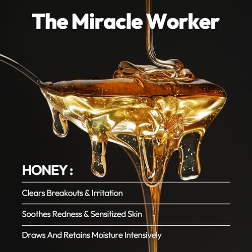 LAPCOS Honey Sheet Mask, Daily Face Mask with Hyaluronic Acid and Antioxidants to Hydrate and Tighten Dry Skin, Korean Beauty Favorite, 5-Pack|B07J4X9C51