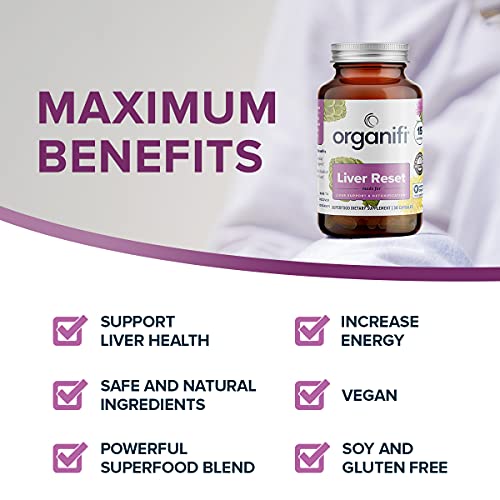 Organifi - Liver Reset - Liver Detox - Digestive and Immune Support - Promotes Cellular Energy Production, 30 Capsules|B07SF5GBYK