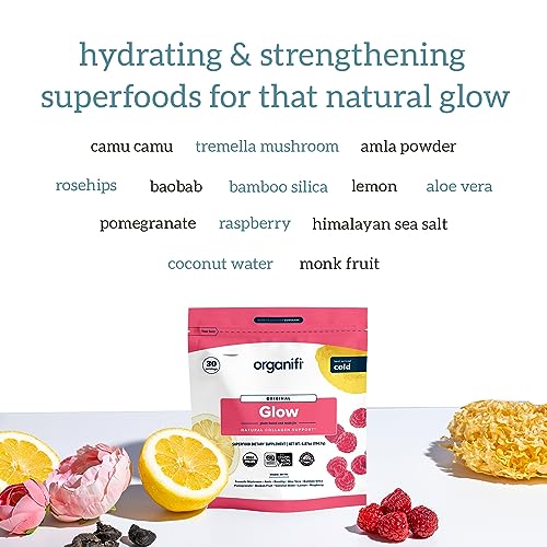 Organifi Glow - Vegan Collagen Powder for Women - Organic Flavored Water Ingredient, 30 Servings|B07T5X711M